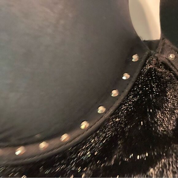 Victoria's Secret Very Sexy push up bra studded Black padded multi position 34C - Picture 6 of 10
